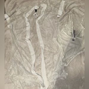 Lace kimono and lingerie